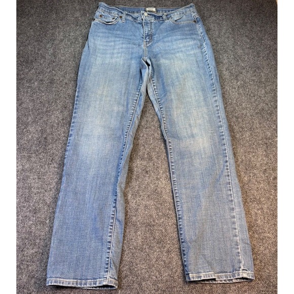 Levi's Denim - Levi's 512 Straight Jeans Women 14 Medium Blue Perfectly Slimming Denim Stretch